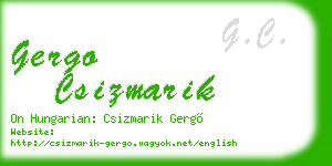 gergo csizmarik business card