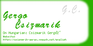 gergo csizmarik business card